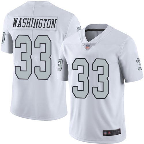 Men Oakland Raiders Limited White DeAndre Washington Jersey NFL Football 33 Rush Vapor Jersey